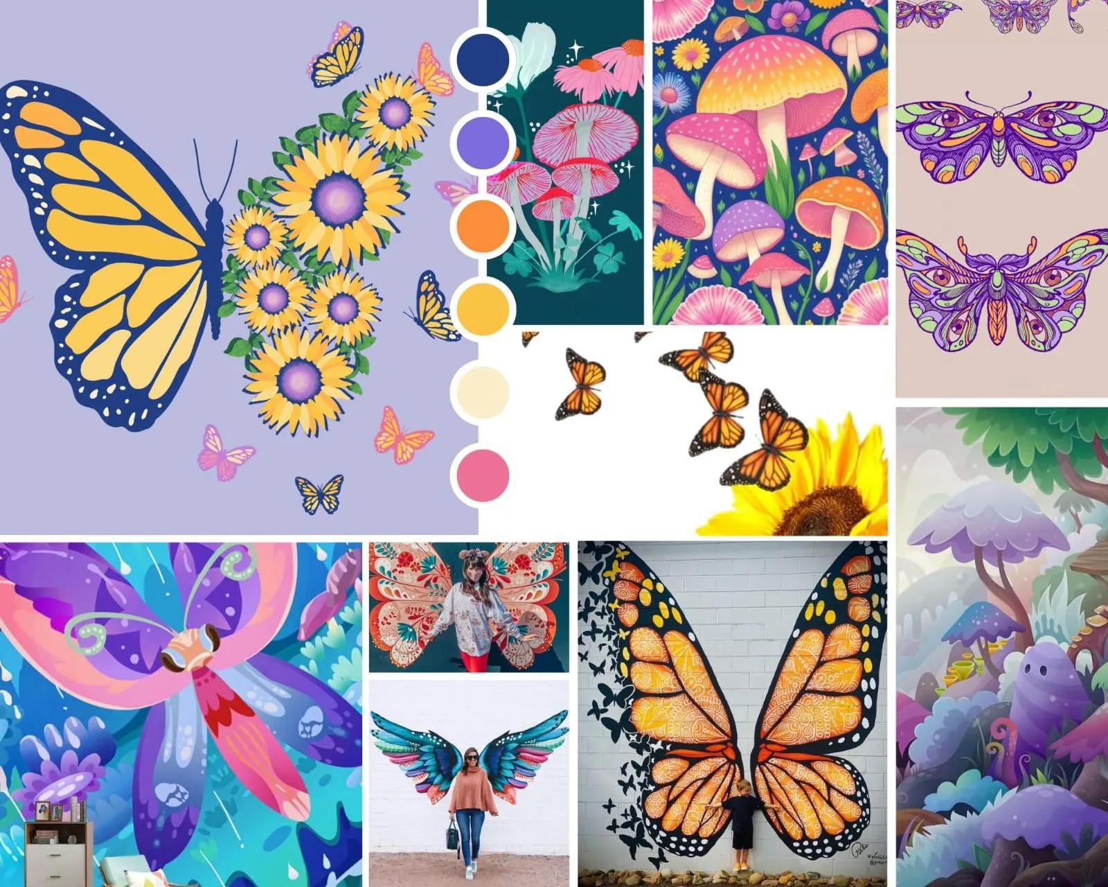 mural mood board and design for queens west drive park garden